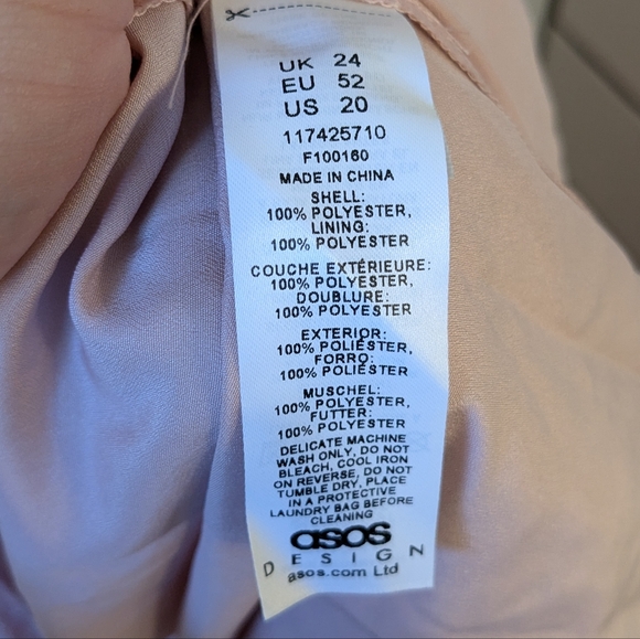 NEW ASOS DESIGN Curve Exclusive Lace Pleated With Tie Detail Blush Pink - Picture 11 of 12